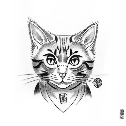 Cat like anime tattoo design idea
