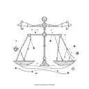 Libra constellation and zodiac sign tattoo design idea