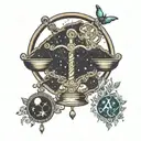 Libra constellation and zodiac sign tattoo design idea