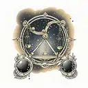 Libra constellation and zodiac sign tattoo design idea