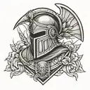 Tattoo with Leonidas helmet and shield of Sparta tattoo design idea