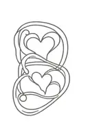 3 interlocking hearts kids initials intertwined tattoo design idea