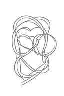 3 interlocking hearts kids initials intertwined tattoo design idea