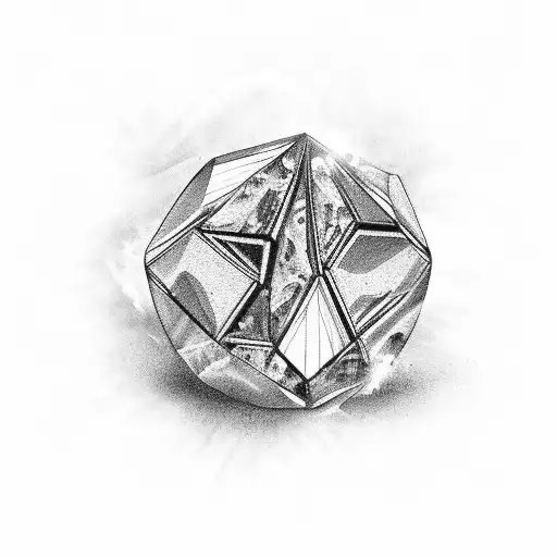 coal with diamond breaking through tattoo design idea