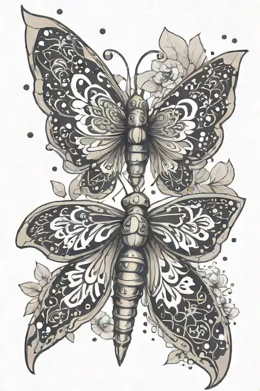 can you please create a tattoo inspired by the character named La Signora in Genshin Impact. I want it to be moth themed tattoo design idea