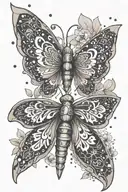 can you please create a tattoo inspired by the character named La Signora in Genshin Impact. I want it to be moth themed tattoo design idea