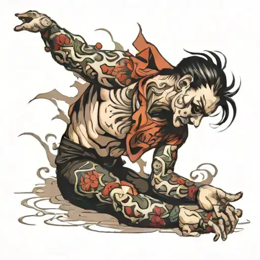 person contorting tattoo design idea