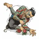 person contorting tattoo design idea