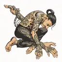 person contorting tattoo design idea
