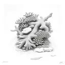 coral reef scene tattoo design idea