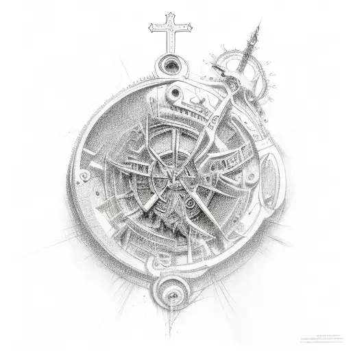 Religious, love, hate, light, shadow, good, evil tattoo design idea