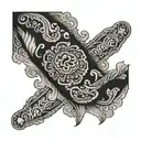 black bandana leg tattoo tattoo design idea