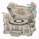 record player tattoo design idea