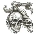 skull on knee tattoo design idea