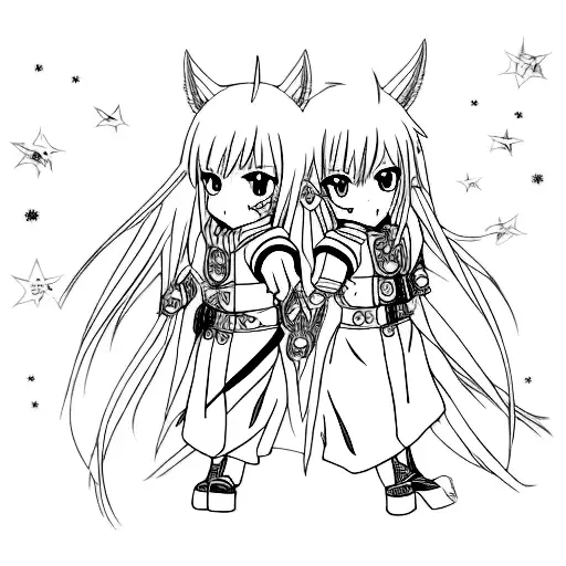 twin star exorcist anime  tattoo design idea