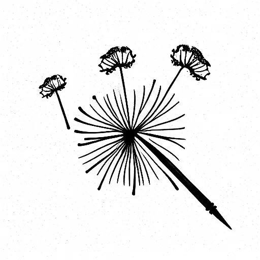 a liute with dandelions tattoo design idea