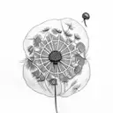 a liute with dandelions tattoo design idea