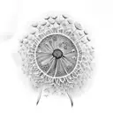 a liute with dandelions tattoo design idea