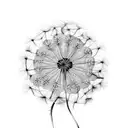 a liute with dandelions tattoo design idea