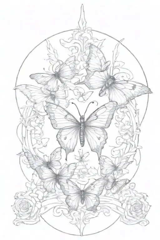 RIP DAD butterflies tattoo design idea