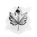 Three maple leafs  tattoo design idea