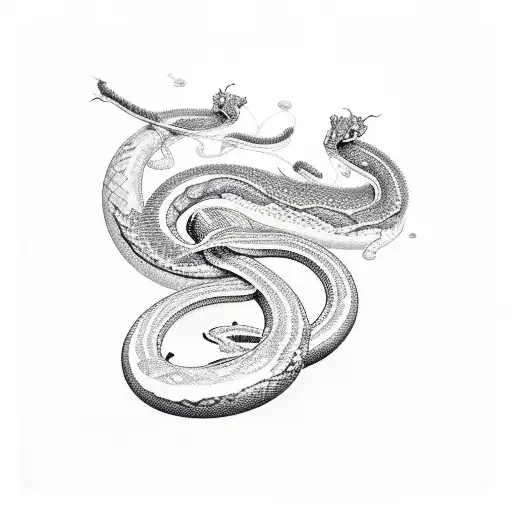 2d small serpentine tattoo design idea