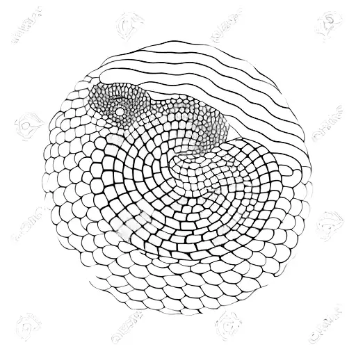 2d small serpentine in move, view from above  tattoo design idea