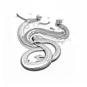 2d small serpentine tattoo design idea