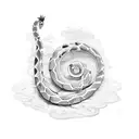 2d small serpentine tattoo design idea