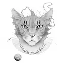 A minimalist outline of Juice WRLD tattoo design idea