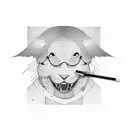 A minimalist outline of Juice WRLD tattoo design idea