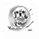 shi tazu and cavalier King Charles  tattoo design idea
