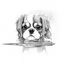 shi tazu and cavalier King Charles  tattoo design idea