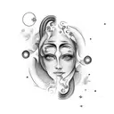  Aquarius pouring onto Gemini faces could feature two faces side by side, representing the Gemini  tattoo design idea