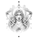  Aquarius pouring onto Gemini faces could feature two faces side by side, representing the Gemini  tattoo design idea
