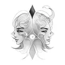  Aquarius pouring onto Gemini faces could feature two faces side by side, representing the Gemini  tattoo design idea
