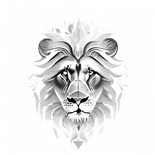 Half a lion with philipians 4:13 on the right side tattoo design idea