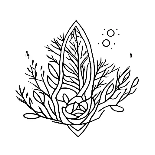Minimalist "Forest" Tattoo Idea BlackInk AI