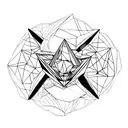 volcan, triangle, quantum tunneling, maya  tattoo design idea