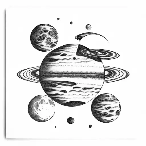 planet pluto tattoo design idea