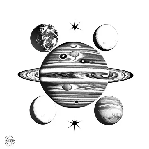 planet pluto tattoo design idea