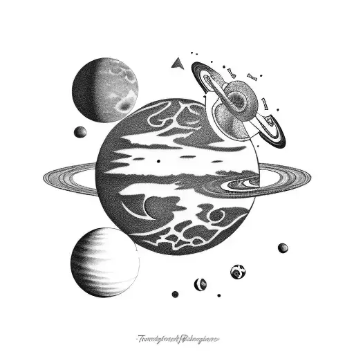 planet pluto tattoo design idea