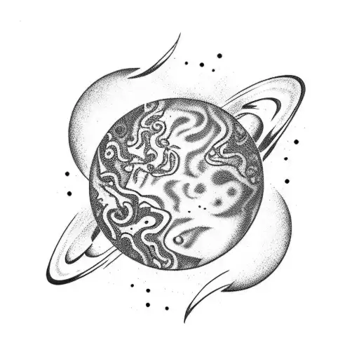 planet pluto tattoo design idea