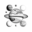planet pluto tattoo design idea