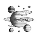 planet pluto tattoo design idea