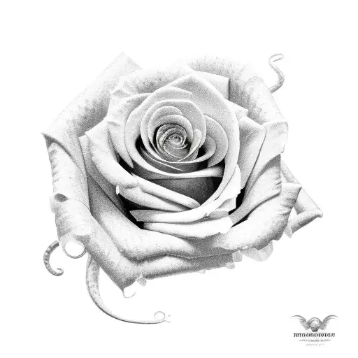 rose snake shedding skin tattoo design idea