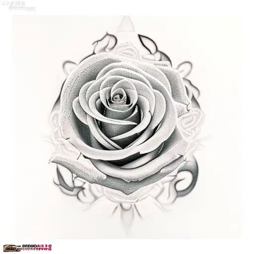 snake shedding skin wrapped around stem rose  tattoo design idea