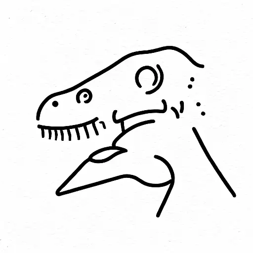 A grumpy dinosaur smoking a cigarette tattoo design idea