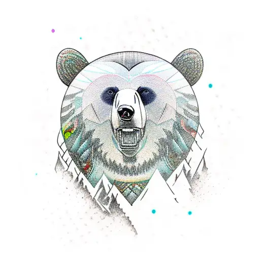 tribal bear tattoo design idea