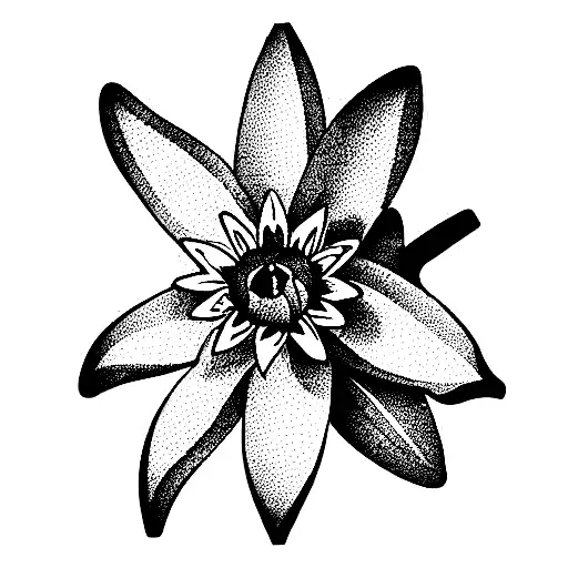 bouquet of daffodils, water lilies, and lily of the valley flowers tattoo design idea